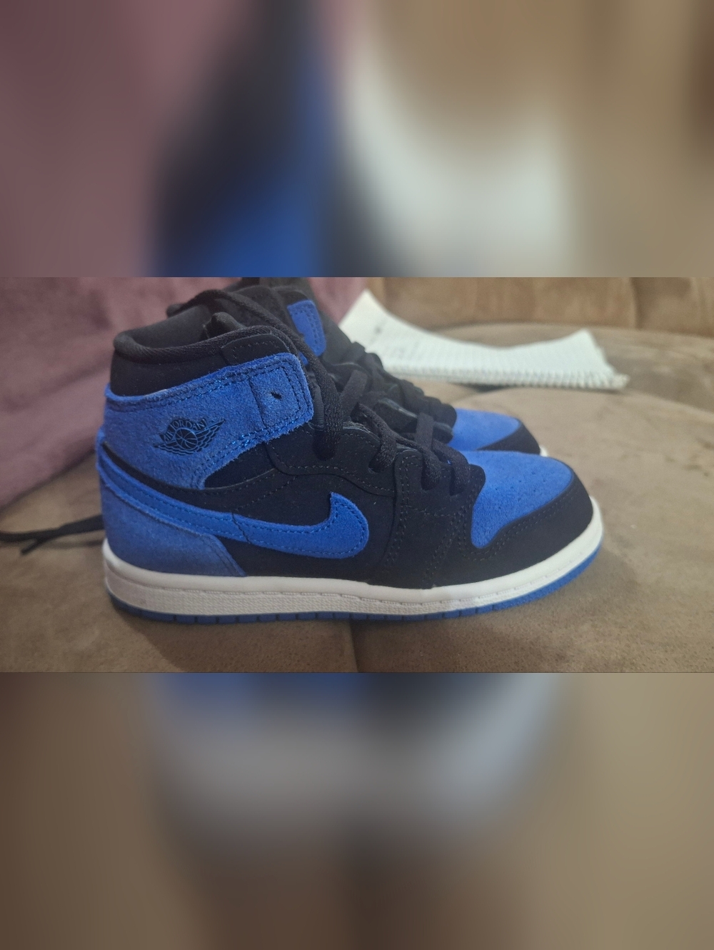 Nike Kids Black and Royal Blue High-Top Sneakers Boys Size 10c